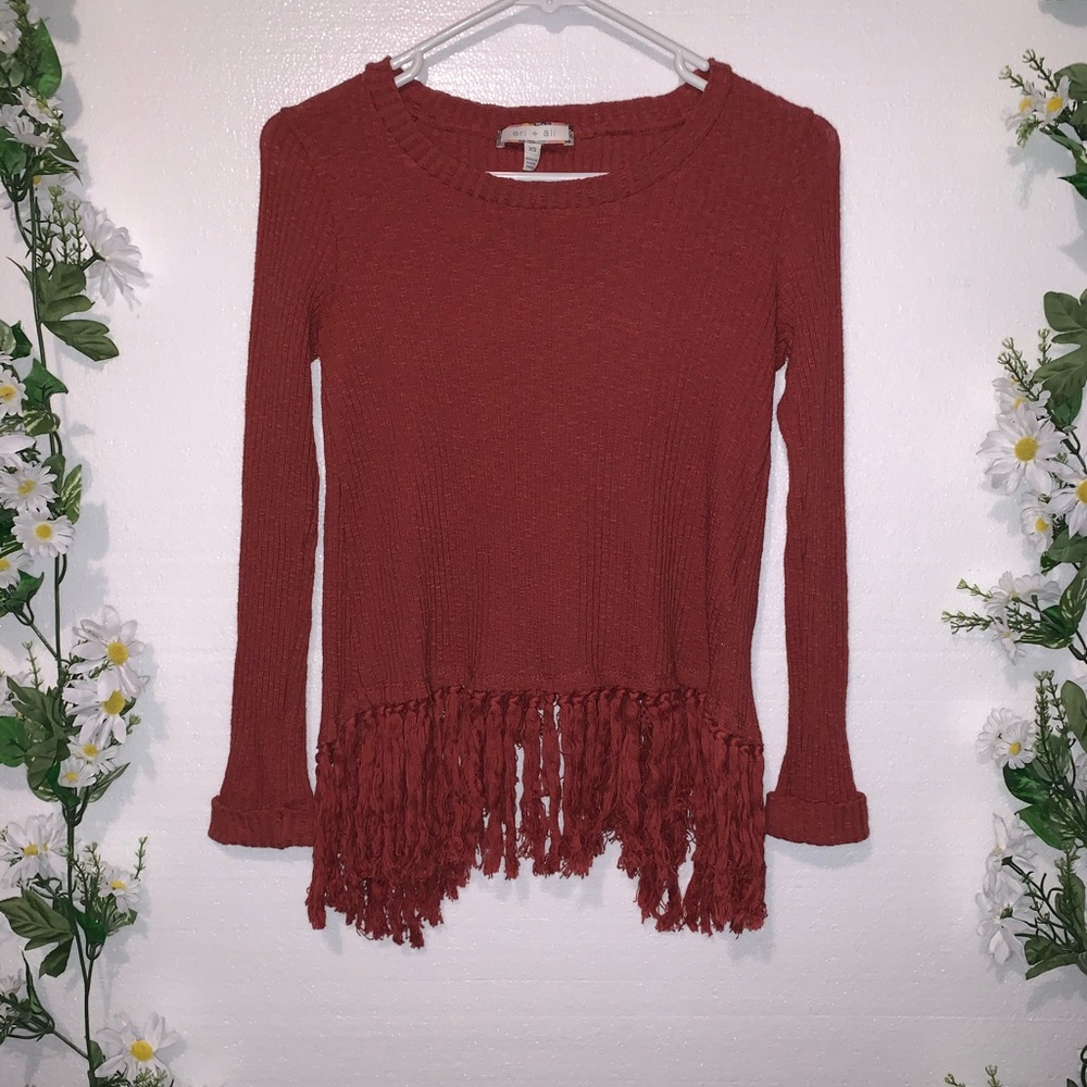 ANTHROPOLOGIE: Eri +Ali open back fringe sweater